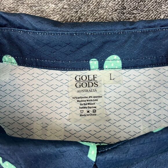 Golf Gods Australia Saguaro Cactus Cool Tech Polo Men's L Performance Golf - Picture 3 of 10